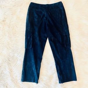 Dark Blue Stretch Crop Ankle Pants Med